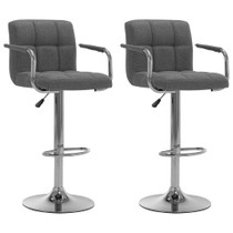 vidaXL Barske stolice od tkanine 2 kom svjetlosive