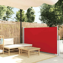 Uvlačiva bočna tenda za terasu 100 x 500 cm crvena