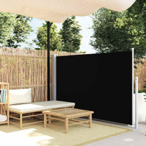 Uvlačiva bočna tenda za terasu 140 x 500 cm crna