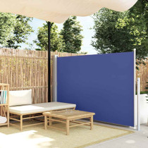 Uvlačiva bočna tenda za terasu 140 x 500 cm plava