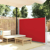 Uvlačiva bočna tenda za terasu 140 x 500 cm crvena