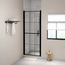 vidaXL Vrata za tuš od kaljenog stakla 91 x 195 cm crna