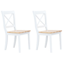 Blagovaonske stolice od drva kaučukovca 2 kom bijele