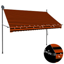 Tenda na ručno uvlačenje s LED svjetlom 250 cm narančasto-smeđa
