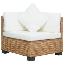 Kutna sofa od prirodnog ratana s jastucima Kutna sofa od prirodnog ratana s jastucima