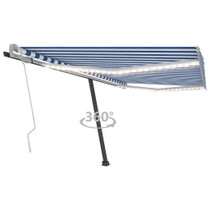 Tenda na ručno uvlačenje s LED svjetlom 400x300 cm plavo-bijela