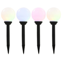 Vanjske solarne LED svjetiljke 4 kom kuglaste 15 cm RGB