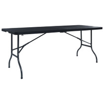 Sklopivi vrtni stol crni 180 x 75 x 72 cm HDPE imitacija ratana Sklopivi vrtni stol crni 180 x 75 x 72 cm HDPE imitacija ratana