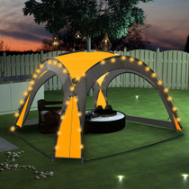 Šator za zabave s 4 bočna zida LED 3,6 x 3,6 x 2,3 m žuti