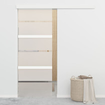 Klizna vrata od stakla ESG i aluminija 76 x 205 cm srebrna