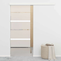 Klizna vrata od stakla ESG i aluminija 76 x 205 cm srebrna