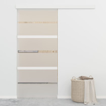 Klizna vrata od stakla ESG i aluminija 90 x 205 cm srebrna