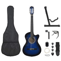 12-dijelni set klasične gitare Western sa 6 žica plavi 38 "