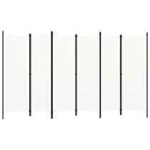 Sobna pregrada sa 6 panela krem-bijela 300 x 180 cm