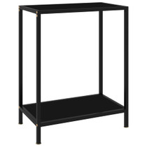 Konzolni stol crni 60 x 35 x 75 cm od kaljenog stakla Konzolni stol crni 60 x 35 x 75 cm od kaljenog stakla
