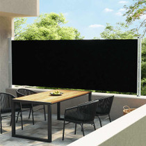 Uvlačiva bočna tenda za terasu 600 x 160 cm crna