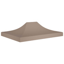 Krov za šator za zabave 4 x 3 m smeđe-sivi 270 g/m²