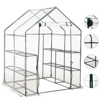 Staklenik s 8 polica 143 x 143 x 195 cm