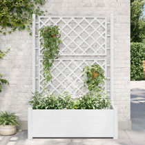 Vrtna sadilica s rešetkom 100 x 43 x 142 cm PP bijela