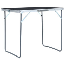 Sklopivi stol za kampiranje s metalnim okvirom 80 x 60 cm sivi Sklopivi stol za kampiranje s metalnim okvirom 80 x 60 cm sivi