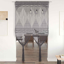 Zavjesa s makrameom antracit 140 x 240 cm pamuÃ„Âna