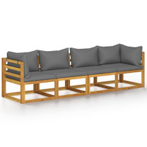 3057608 4-Seater Garden Sofa with Cushion Solid Acacia Wood (2x311856)