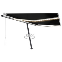 Automatska tenda sa senzorom za vjetar LED 400x300 cm antracit