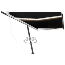 Automatska tenda sa senzorom za vjetar LED 500x300 cm antracit