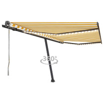 Automatska tenda sa senzorom LED 400 x 300 cm žuto-bijela