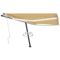 Tenda na ručno uvlačenje s LED svjetlima 450x300 cm žuto-bijela