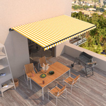 Tenda na ručno uvlačenje 500 x 300 cm žuto-bijela