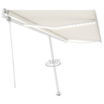Automatska tenda sa senzorom za vjetar LED 500 x 350 cm krem