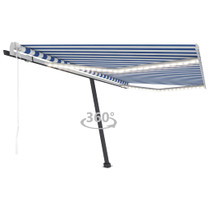 Automatska tenda sa senzorom LED 400 x 300 cm plavo-bijela