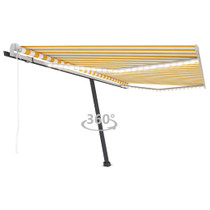 Automatska tenda sa senzorom LED 450 x 350 cm žuto-bijela