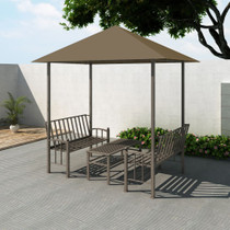 Vrtni paviljon sa stolom 2,5 x 1,5 x 2,4 m smeđe-sivi 180 g/m²
