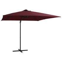 Konzolni suncobran s LED svjetlima 250 x 250 cm bordo Konzolni suncobran s LED svjetlima 250 x 250 cm bordo