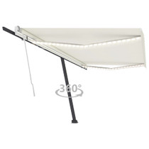 Tenda na ručno uvlačenje s LED svjetlima 500 x 350 cm krem