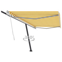 Samostojeća tenda na ručno uvlačenje 500 x 300 cm žuto-bijela