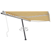 Samostojeća tenda na ručno uvlačenje 400 x 350 cm žuto-bijela