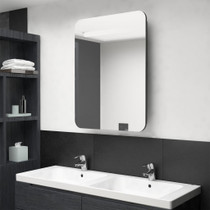 LED kupaonski ormarić s ogledalom sjajni crni 60 x 11 x 80 cm