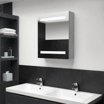 LED kupaonski ormarić s ogledalom siva boja betona 50x14x60 cm