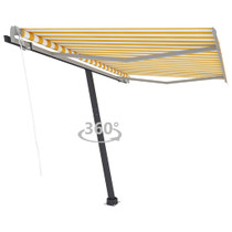 Samostojeća automatska tenda 350 x 250 cm žuto-bijela