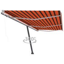 Samostojeća automatska tenda 600 x 300 cm narančasto-smeđa