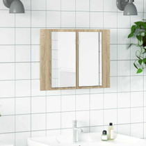 LED kupaonski ormarić s ogledalom boja hrasta 60 x 12 x 45 cm LED kupaonski ormarić s ogledalom boja hrasta 60 x 12 x 45 cm