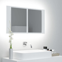 LED kupaonski ormarić s ogledalom bijeli 80 x 12 x 45 cm