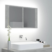 LED kupaonski ormarić s ogledalom siva boja betona 80x12x45 cm LED kupaonski ormarić s ogledalom siva boja betona 80x12x45 cm