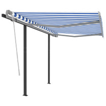 Automatska tenda na uvlačenje 3,5 x 2,5 m plavo-bijela