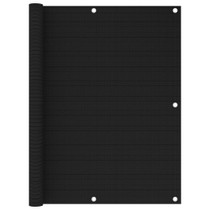 Balkonski zastor crni 120 x 500 cm HDPE