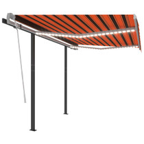 Tenda na ručno uvlačenje LED 3,5 x 2,5 m narančasto-smeđa