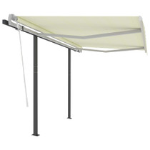 Automatska tenda na uvlačenje sa stupovima 3,5 x 2,5 m krem